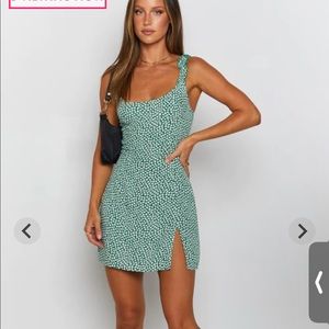 Beginning Boutique Rihanna Mini Floral Green Dress